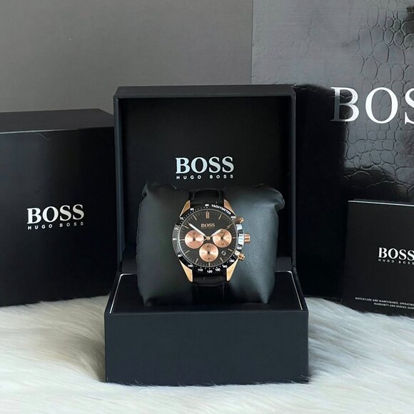 Hugo Boss Men’s Talent Black Leather Chronograph Watch (HB1513580) NEW - Picture 5 of 12